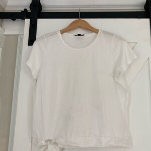 J.Crew | Side Tie Bow White Women's Top